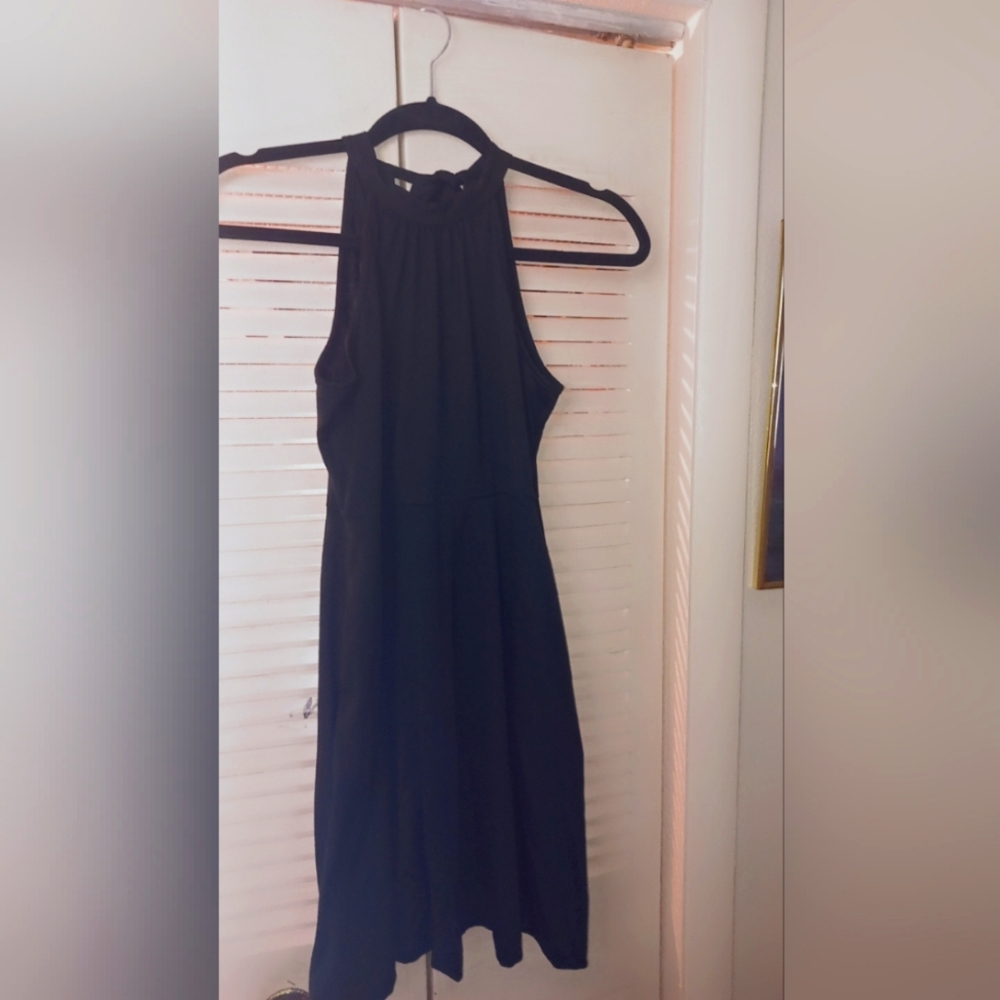 Girls Black Pocket Dress